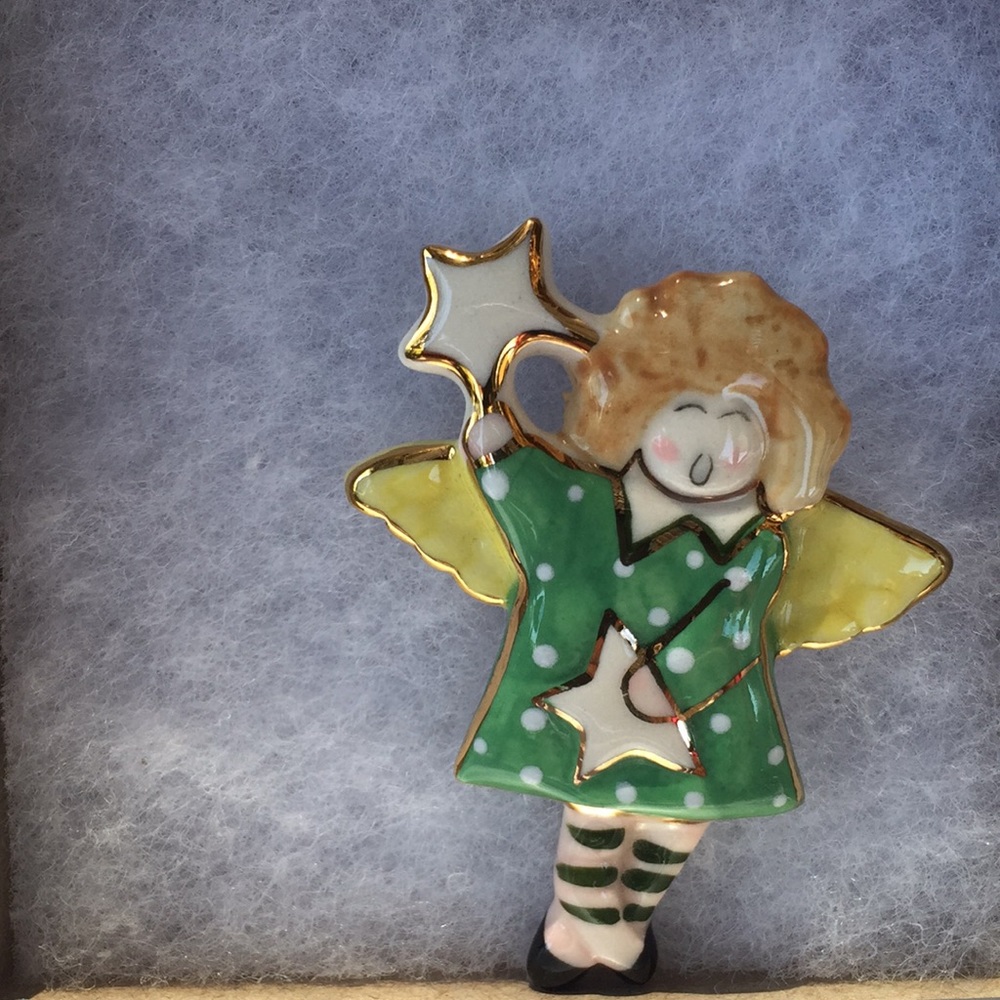 Ceramic angel pin